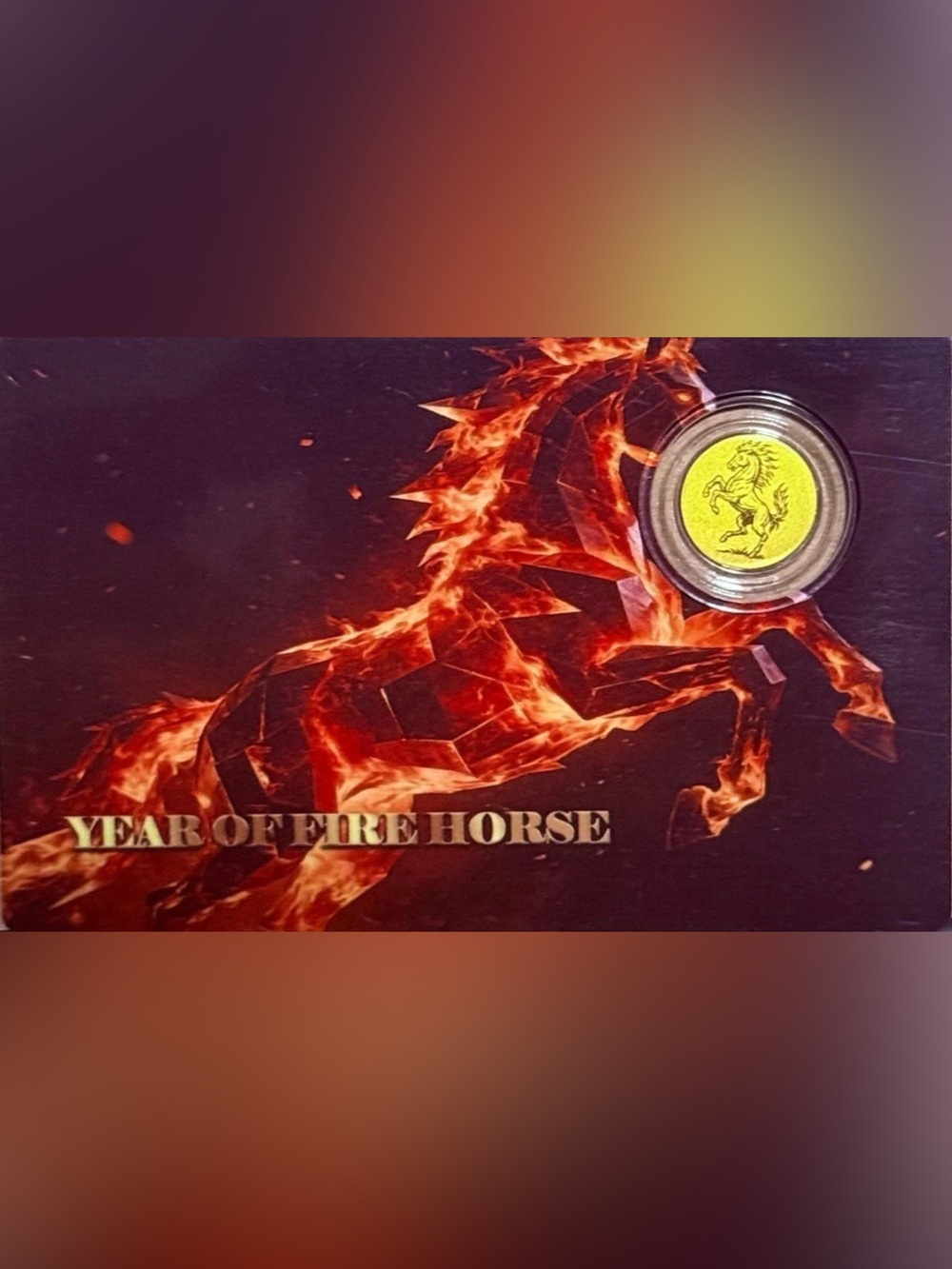 2026 Year of the Fire Horse 1/1000 oz Pure Gold in Assay Card (.9999 Fine)